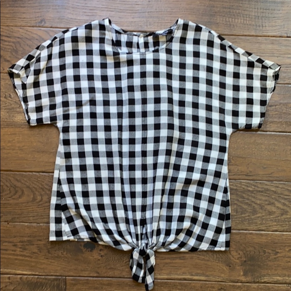 Madewell Buffalo Short Sleeve Top sz XS Tie front